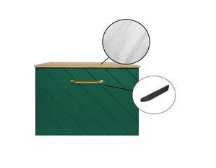 Шкафчик для ванной Besco Floo 80 с Slim marble столешницей, зеленый/черный цена и информация | Шкафчики для ванной | pigu.lt