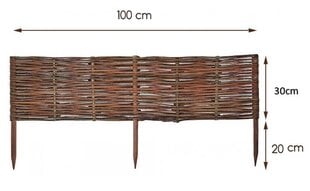 Karklinių vytelių pinta tvorelė, 100x40 kaina ir informacija | Tvoros ir jų priedai | pigu.lt
