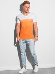 Marškinėliai vyrams Ombre S1380, oranžiniai цена и информация | Футболка мужская | pigu.lt