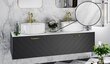 Dviguba vonios spintelė Besco Floo 160 su Slim marble stalviršiu, juoda/auksinė kaina ir informacija | Vonios spintelės | pigu.lt