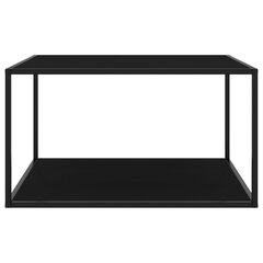 Kavos staliukas su juodu stiklu, juodas, 90x90x50 cm цена и информация | Журнальные столики | pigu.lt