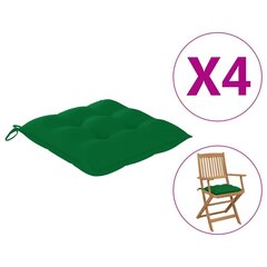 Kėdės pagalvėlės, 4 vnt, 40x40x7 cm, žalios цена и информация | Подушки, наволочки, чехлы | pigu.lt