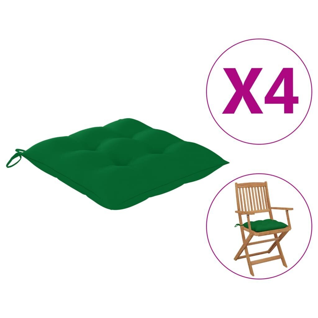 Kėdės pagalvėlės, 4 vnt, 40x40x7 cm, žalios kaina ir informacija | Pagalvės, užvalkalai, apsaugos | pigu.lt