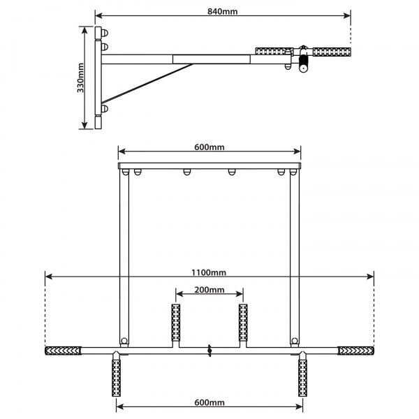 Skersinis tvirtinamas prie sienos KSH022 kaina ir informacija | Skersiniai | pigu.lt