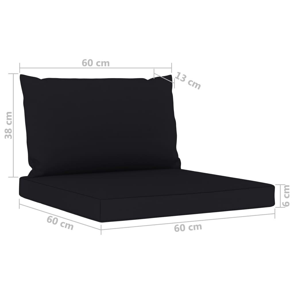 Pagalvėlės sofai iš palečių, 2 vnt, juodos kaina ir informacija | Pagalvės, užvalkalai, apsaugos | pigu.lt