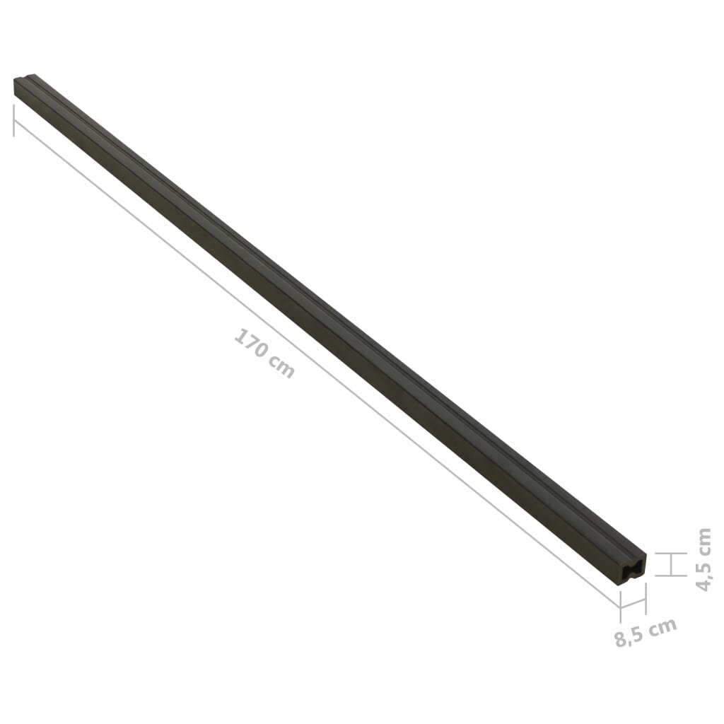Skersinės terasos sijos vidaXL, 170x8,5x4,5 cm, juodos, 6 vnt. kaina ir informacija | Terasos grindys | pigu.lt
