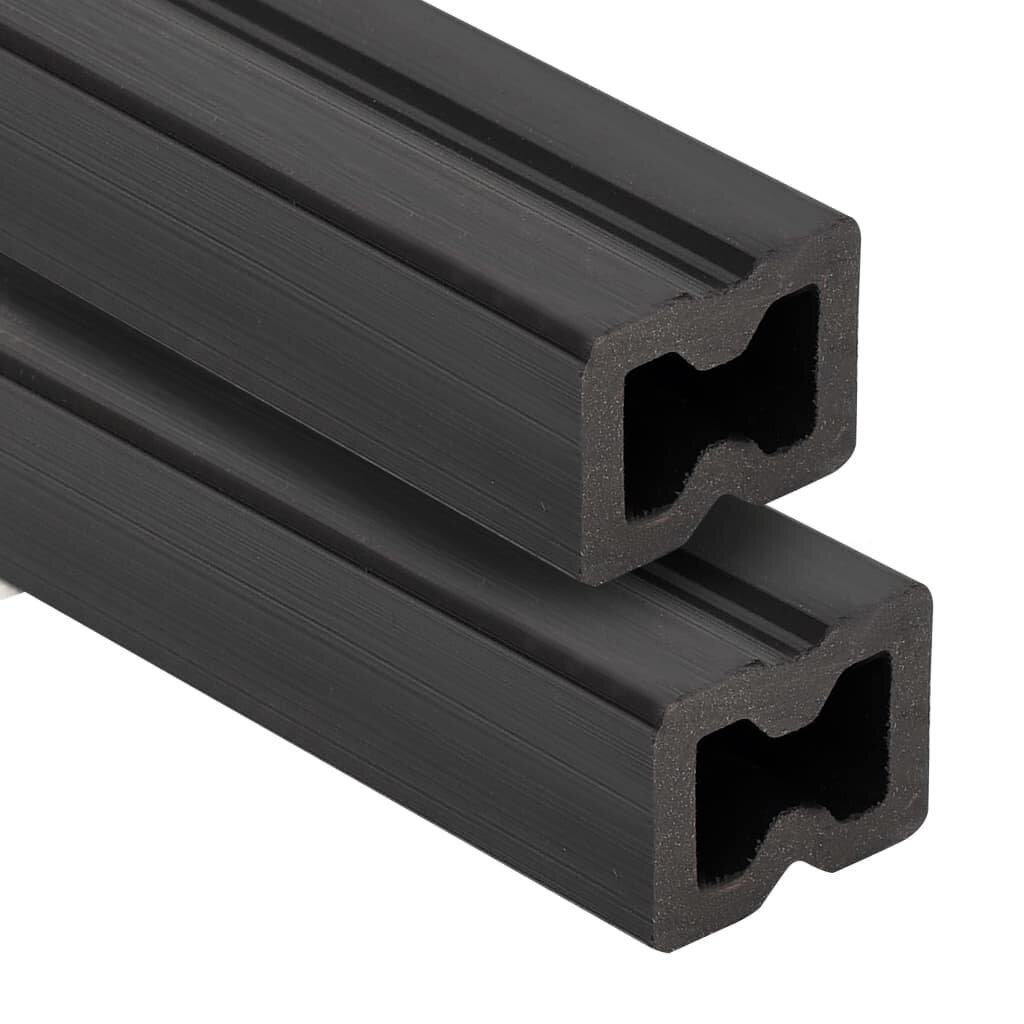 Skersinės terasos sijos vidaXL, 170x8,5x4,5 cm, juodos, 6 vnt. цена и информация | Terasos grindys | pigu.lt