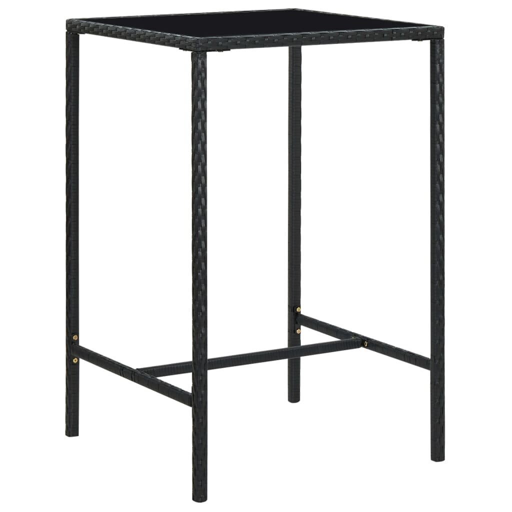 Sodo baro stalas, 70x70x110 cm, juodas kaina ir informacija | Lauko stalai, staliukai | pigu.lt