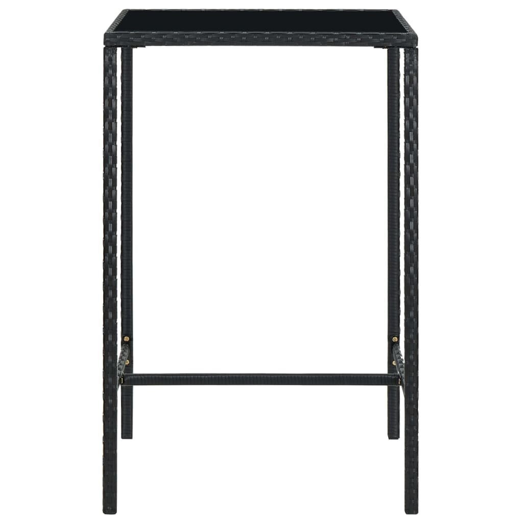 Sodo baro stalas, 70x70x110 cm, juodas kaina ir informacija | Lauko stalai, staliukai | pigu.lt