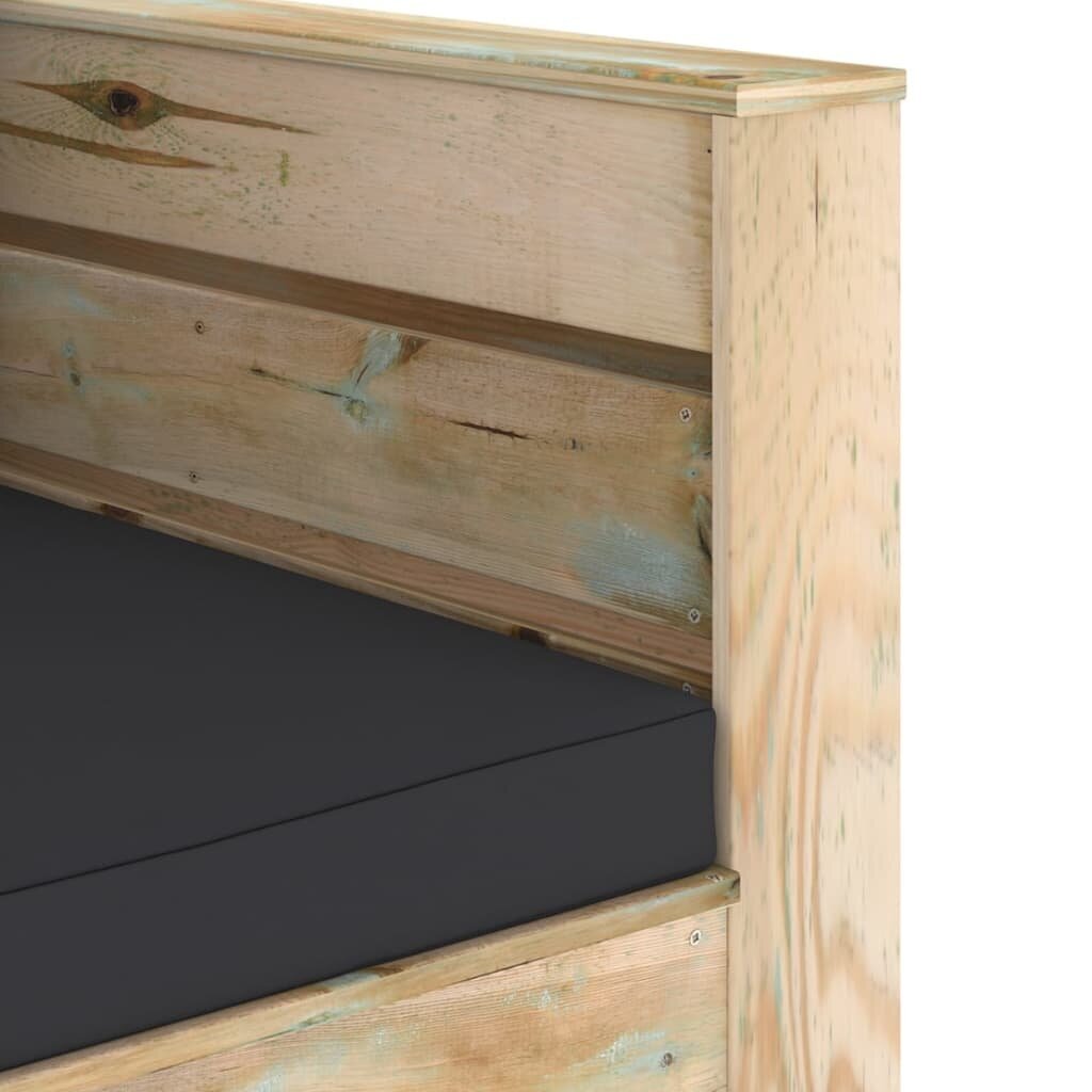 vidaXL Sodo komplektas su pagalvėlėmis, 2 dalių, impregnuota mediena kaina ir informacija | Lauko baldų komplektai | pigu.lt