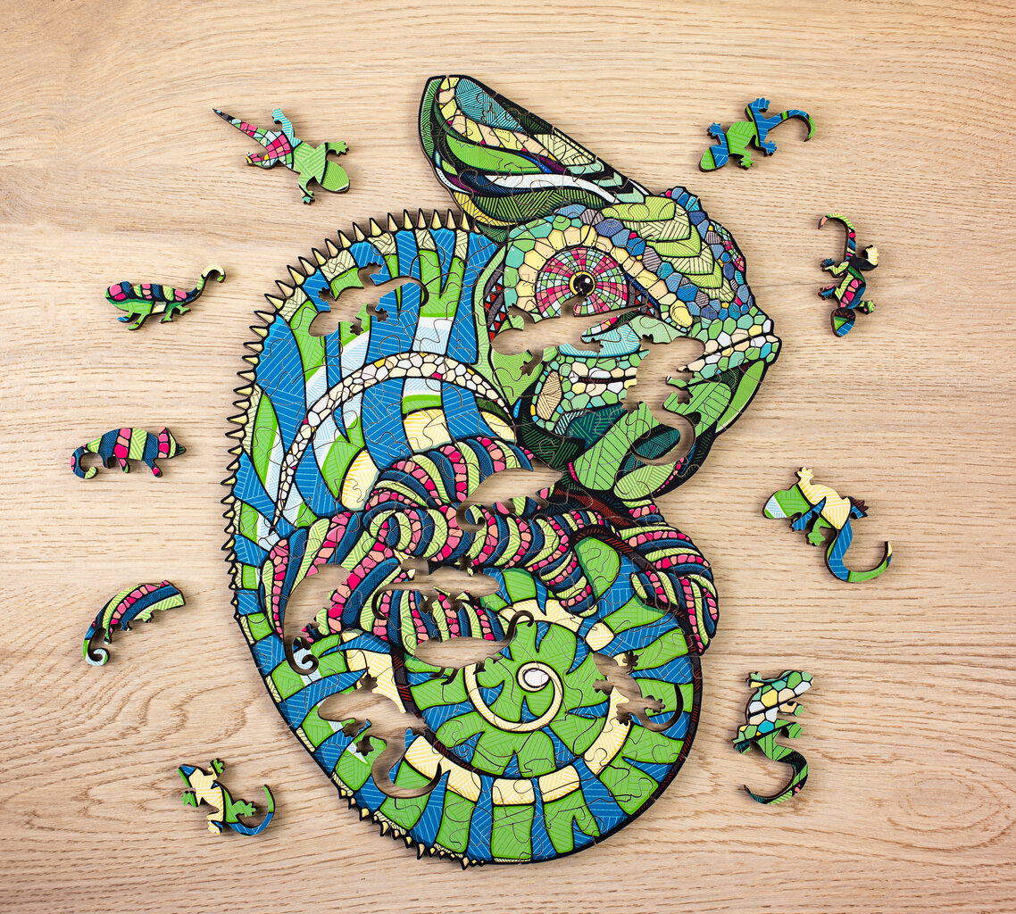 Medinė dėlionė Chameleoninas, EWA, 111 detalės цена и информация | Dėlionės (puzzle) | pigu.lt