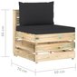 vidaXL Sodo komplektas su pagalvėlėmis, 3 dalių, impregnuota mediena kaina ir informacija | Lauko baldų komplektai | pigu.lt