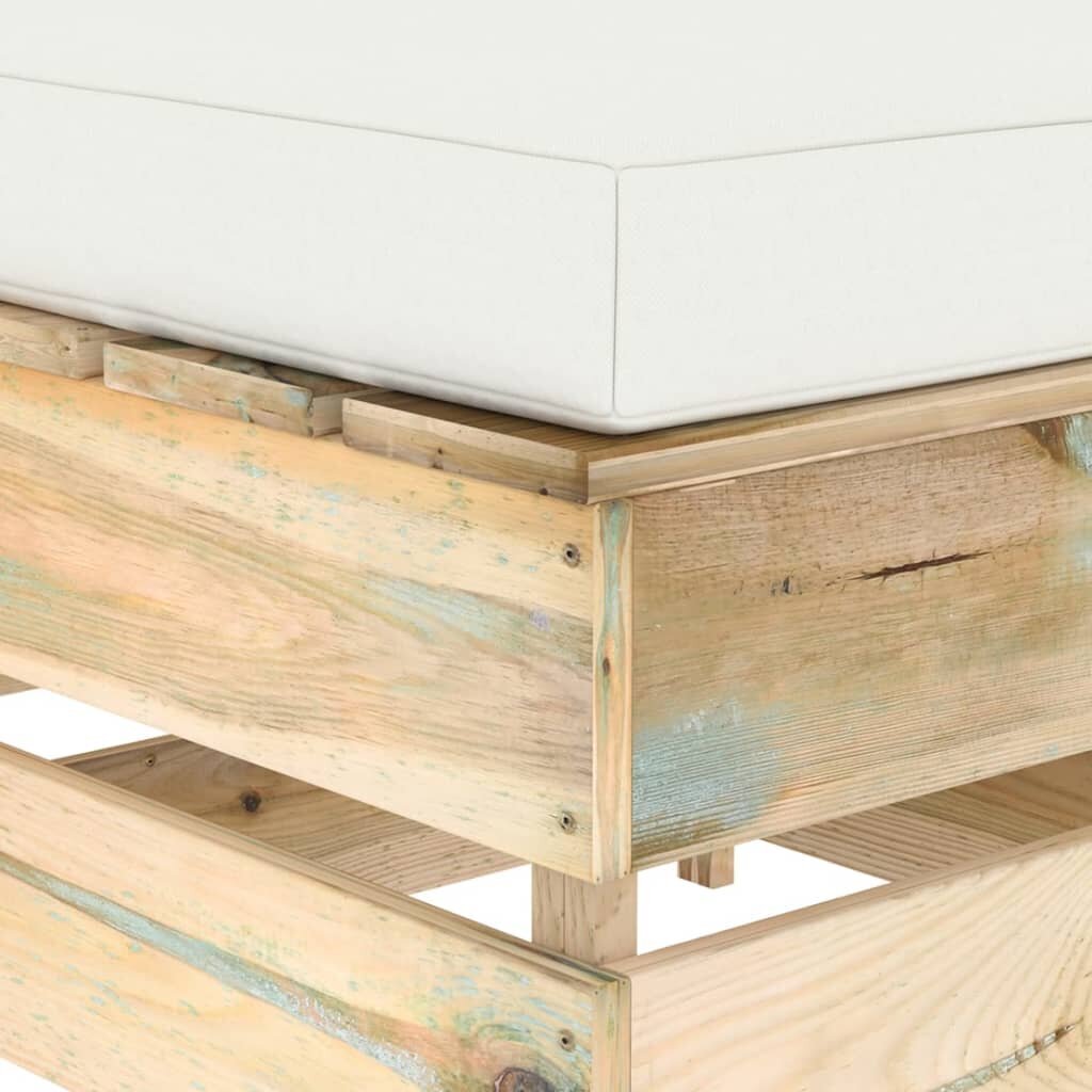 vidaXL Sodo komplektas su pagalvėlėmis, 4 dalių, impregnuota mediena цена и информация | Lauko baldų komplektai | pigu.lt