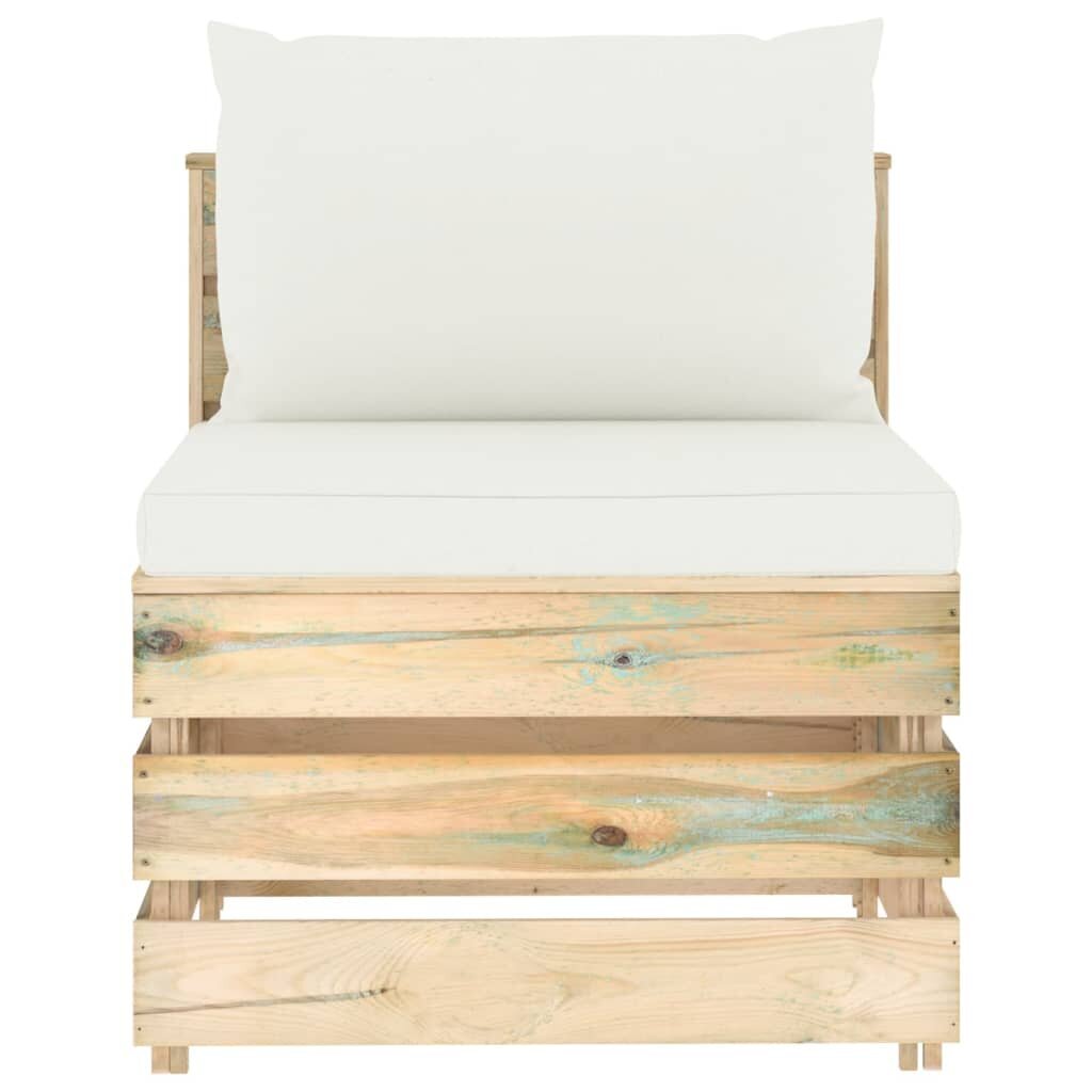 vidaXL Sodo komplektas su pagalvėlėmis, 4 dalių, impregnuota mediena цена и информация | Lauko baldų komplektai | pigu.lt