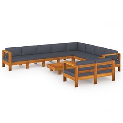 Sodo baldų komplektas su pagalvėmis, 10 dalių, rudas kaina ir informacija | Lauko baldų komplektai | pigu.lt