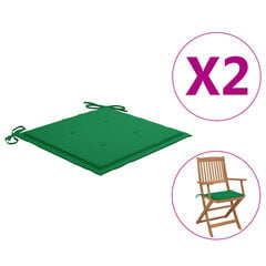 Sodo kėdės pagalvėlės, 2vnt., žalios, 40x40x4cm, audinys kaina ir informacija | Pagalvės, užvalkalai, apsaugos | pigu.lt