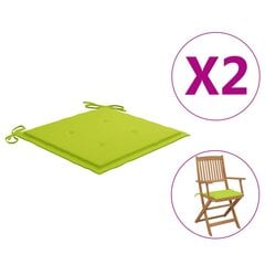 Sodo kėdės pagalvėlės, 2vnt., žalios, 40x40x4cm, audinys цена и информация | Подушки, наволочки, чехлы | pigu.lt