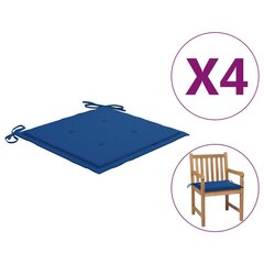 Sodo kėdės pagalvėlės, 4vnt., mėlynos, 50x50x4cm, audinys kaina ir informacija | Pagalvės, užvalkalai, apsaugos | pigu.lt