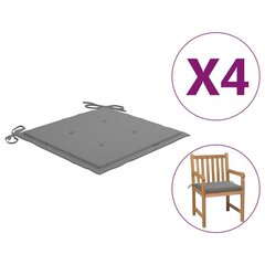 vidaXL Sodo kėdės pagalvėlės, 4vnt., pilkos, 50x50x4cm, audinys kaina ir informacija | Pagalvės, užvalkalai, apsaugos | pigu.lt