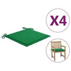 Sodo kėdės pagalvėlės, 4vnt., žalios, 50x50x4cm, audinys kaina ir informacija | Pagalvės, užvalkalai, apsaugos | pigu.lt