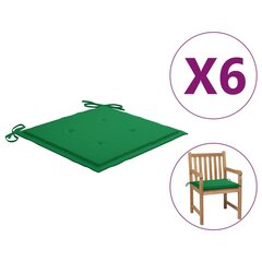 Sodo kėdės pagalvėlės, 6vnt., žalios, 50x50x4cm, audinys kaina ir informacija | Pagalvės, užvalkalai, apsaugos | pigu.lt
