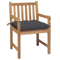 vidaXL Sodo kėdės su antracito pagalvėlėmis, 2vnt., tikmedžio masyvas kaina ir informacija | Lauko kėdės, foteliai, pufai | pigu.lt