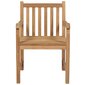 vidaXL Sodo kėdės su kreminėmis pagalvėlėmis, 6vnt., tikmedžio masyvas kaina ir informacija | Lauko kėdės, foteliai, pufai | pigu.lt