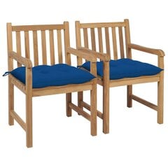 Sodo kėdės su mėlynomis pagalvėlėmis, 2vnt. kaina ir informacija | Lauko kėdės, foteliai, pufai | pigu.lt
