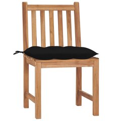 vidaXL Sodo kėdės su pagalvėlėmis, 2vnt., tikmedžio medienos masyvas цена и информация | Садовые стулья, кресла, пуфы | pigu.lt