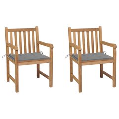 Sodo kėdės su pilkomis pagalvėlėmis, 2 vnt, rudos kaina ir informacija | Lauko kėdės, foteliai, pufai | pigu.lt