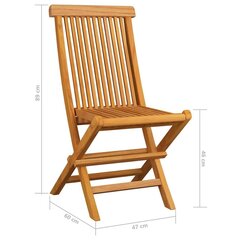 vidaXL Sodo kėdės su smėlio spalvos pagalvėlėmis, 8vnt., tikmedis kaina ir informacija | Lauko kėdės, foteliai, pufai | pigu.lt