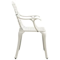 vidaXL Sodo kėdės, 2vnt., baltos spalvos, lietas aliuminis цена и информация | Садовые стулья, кресла, пуфы | pigu.lt