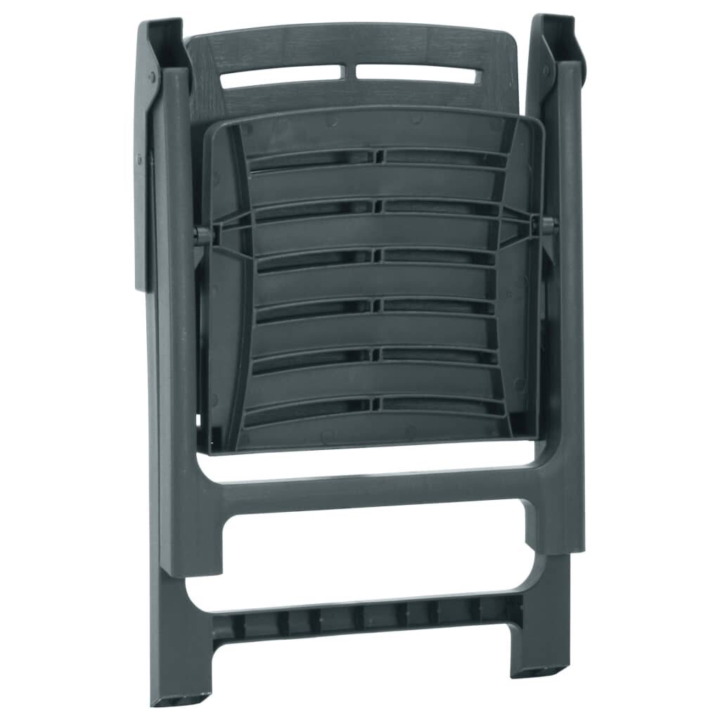 vidaXL Sodo kėdės, 2vnt., žalios spalvos, plastikas kaina ir informacija | Lauko kėdės, foteliai, pufai | pigu.lt