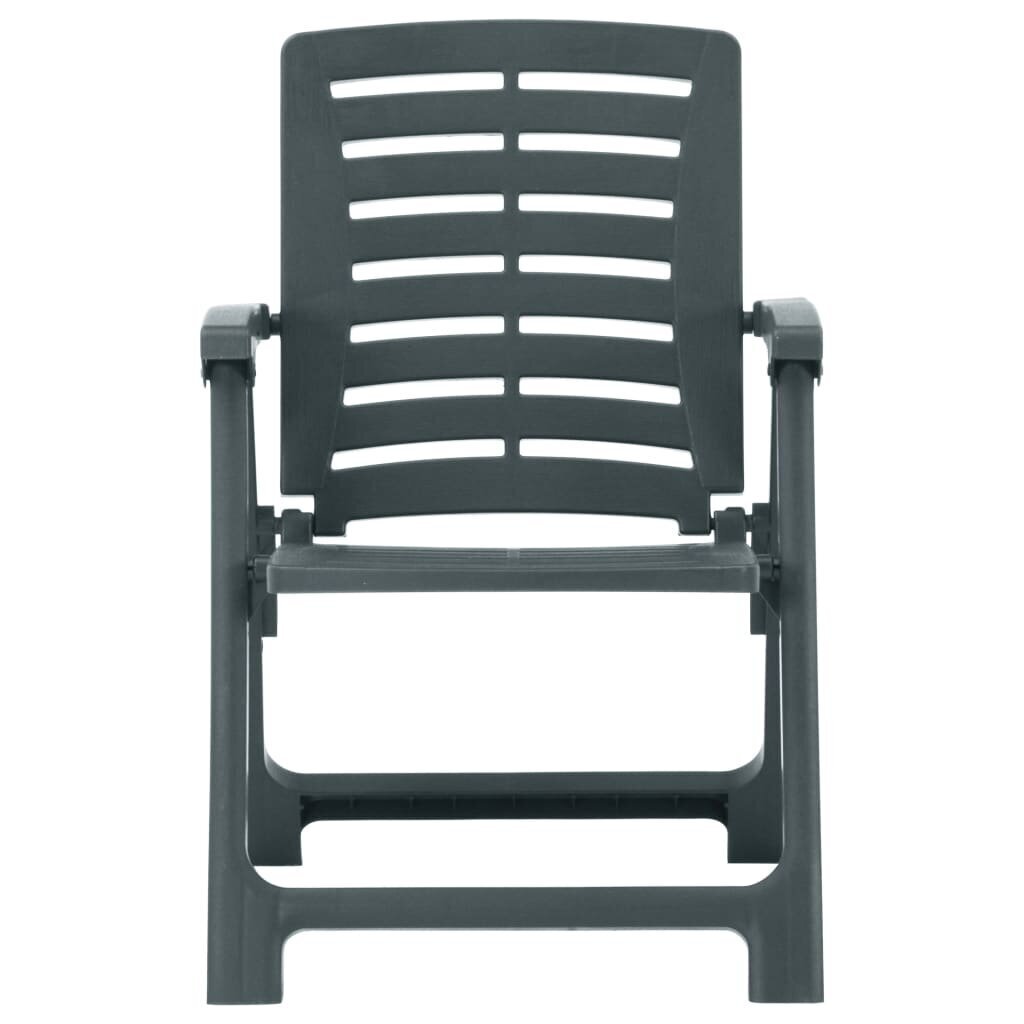 vidaXL Sodo kėdės, 2vnt., žalios spalvos, plastikas цена и информация | Lauko kėdės, foteliai, pufai | pigu.lt