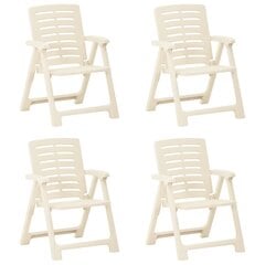 vidaXL Sodo kėdės, 4vnt., baltos spalvos, plastikas цена и информация | Садовые стулья, кресла, пуфы | pigu.lt