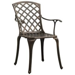 vidaXL Sodo kėdės, 4vnt., bronzinės spalvos, lietas aliuminis kaina ir informacija | Lauko kėdės, foteliai, pufai | pigu.lt