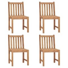Sodo kėdės, 4vnt., tikmedžio medienos masyvas kaina ir informacija | Lauko kėdės, foteliai, pufai | pigu.lt