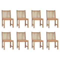vidaXL Sodo kėdės, 8vnt., tikmedžio medienos masyvas  kaina ir informacija | Lauko kėdės, foteliai, pufai | pigu.lt