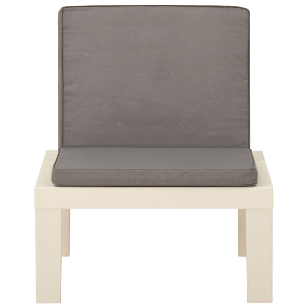 Sodo poilsio kėdės su pagalvėlėmis, 2vnt., baltos, plastikas kaina ir informacija | Lauko kėdės, foteliai, pufai | pigu.lt