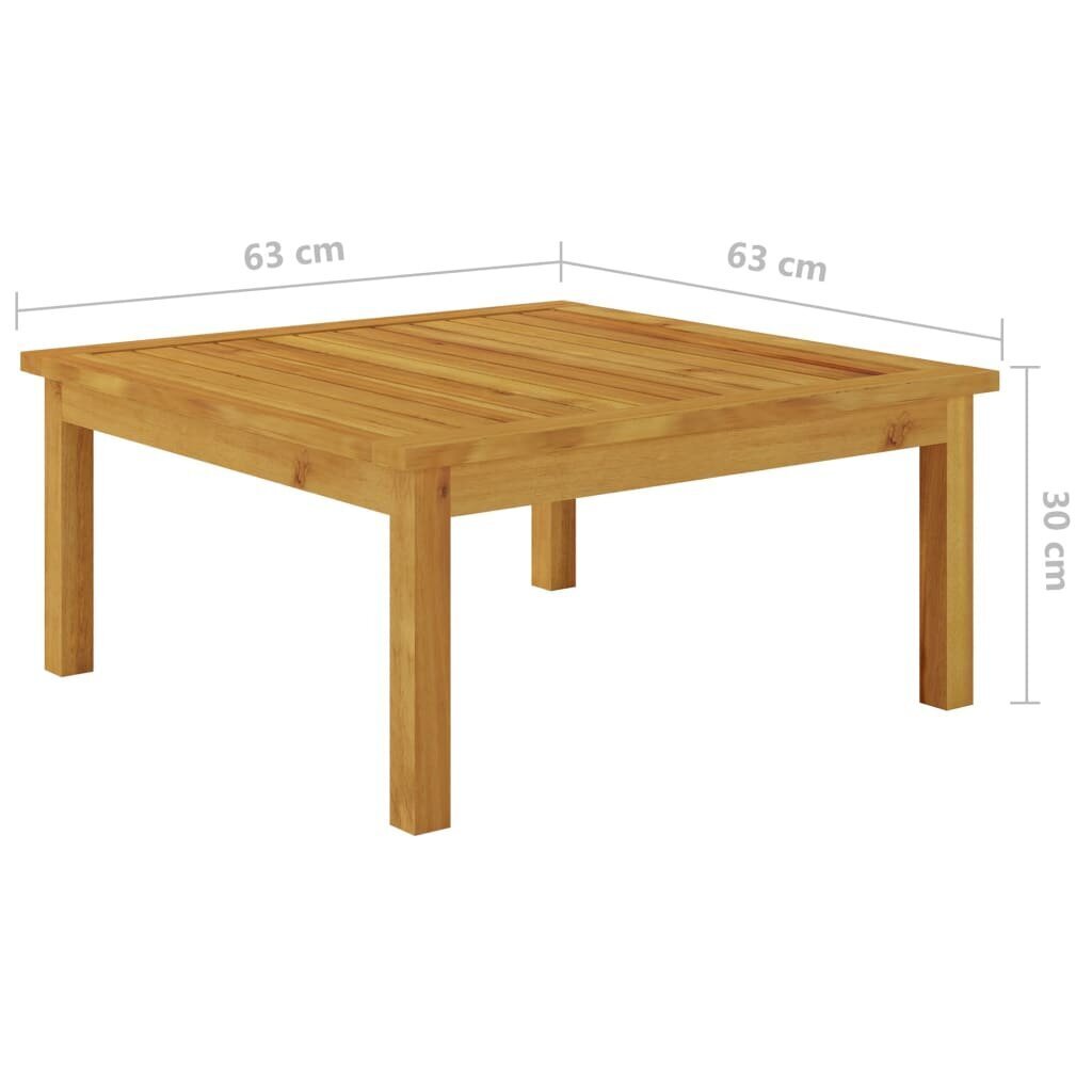 vidaXL Sodo poilsio stalas, 63x63x30cm, akacijos medienos masyvas  kaina ir informacija | Lauko stalai, staliukai | pigu.lt