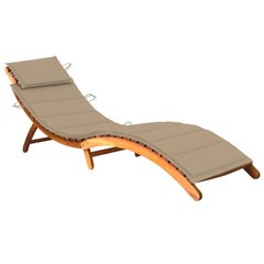 vidaXL Sodo saulės gultas su čiužinuku, akacijos medienos masyvas цена и информация | Шезлонги | pigu.lt