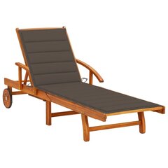 vidaXL Sodo saulės gultas su čiužinuku, akacijos medienos masyvas цена и информация | Шезлонги | pigu.lt