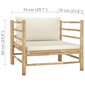 vidaXL Sodo sofa su kreminėmis pagalvėlėmis, bambukas цена и информация | Lauko kėdės, foteliai, pufai | pigu.lt