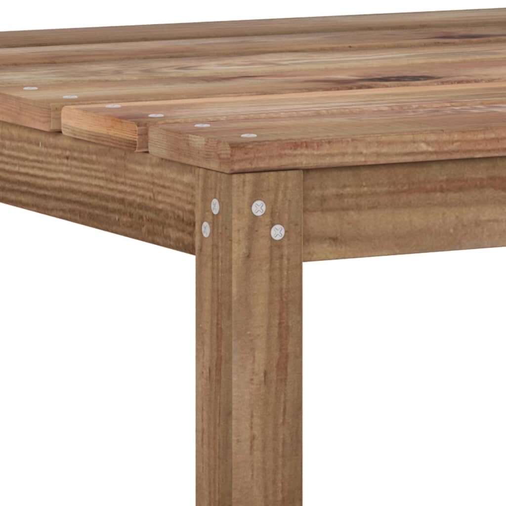 vidaXL Sodo stalas iš palečių, rudas, 60x60x36,5cm, impregnuota pušis kaina ir informacija | Lauko stalai, staliukai | pigu.lt