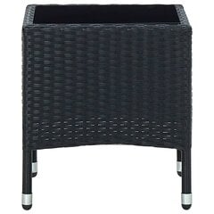 vidaXL Sodo stalas, juodos spalvos, 40x40x45, poliratanas kaina ir informacija | Lauko stalai, staliukai | pigu.lt