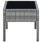 vidaXL Sodo stalas, pilkos spalvos, 75x40x37cm, poliratanas kaina ir informacija | Lauko stalai, staliukai | pigu.lt