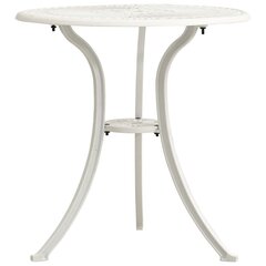 vidaXL Sodo staliukas, baltos spalvos, 62x62x65cm, lietas aliuminis kaina ir informacija | Lauko stalai, staliukai | pigu.lt
