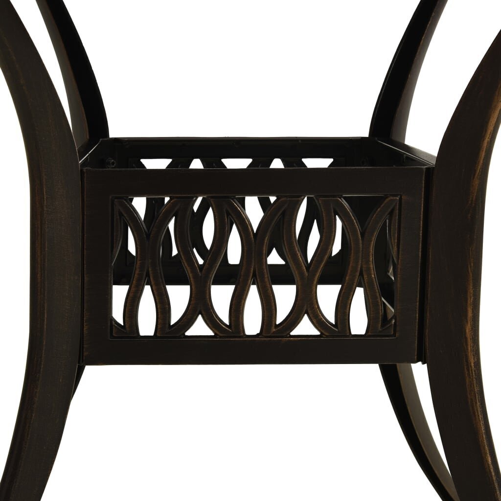 vidaXL Sodo staliukas, bronzinės spalvos, 90x90x74cm, lietas aliuminis kaina ir informacija | Lauko stalai, staliukai | pigu.lt