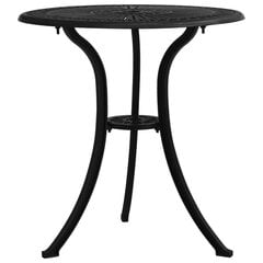 vidaXL Sodo staliukas, juodos spalvos, 62x62x65cm, lietas aliuminis цена и информация | Садовые столы, столики | pigu.lt