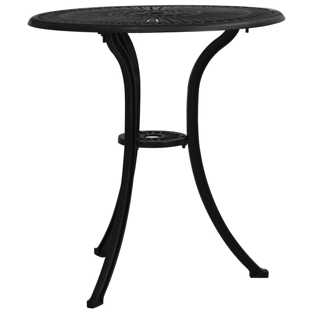 vidaXL Sodo staliukas, juodos spalvos, 62x62x65cm, lietas aliuminis kaina ir informacija | Lauko stalai, staliukai | pigu.lt